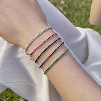 [LUXE] Strahlend buntes Party-Armband im Rundschliff