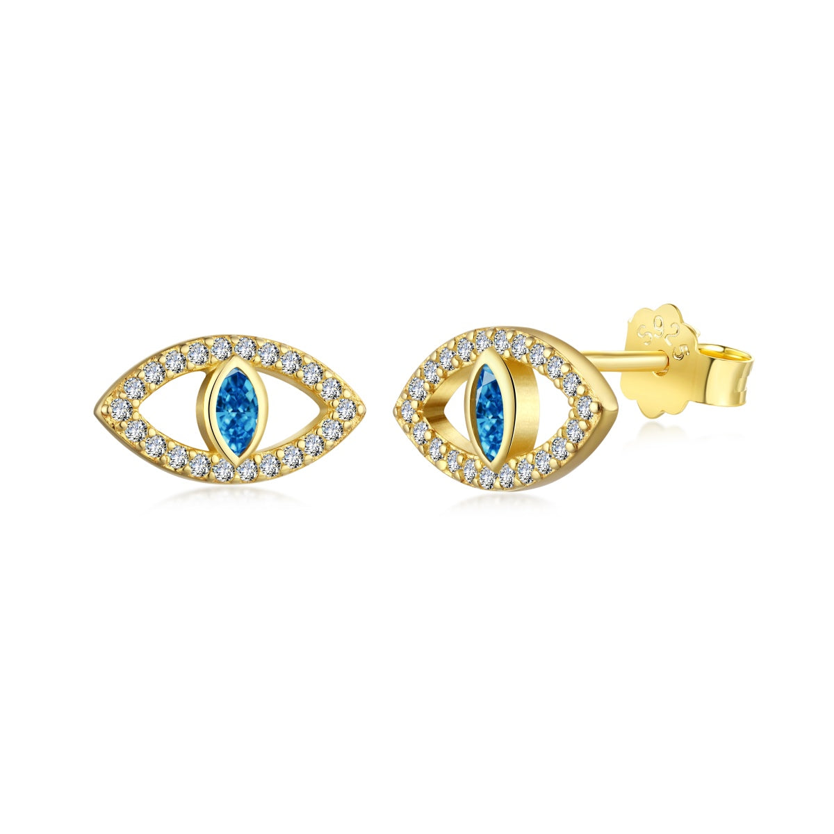 [ROYAL]Blue Devil Eyes Hollow Stud Earrings