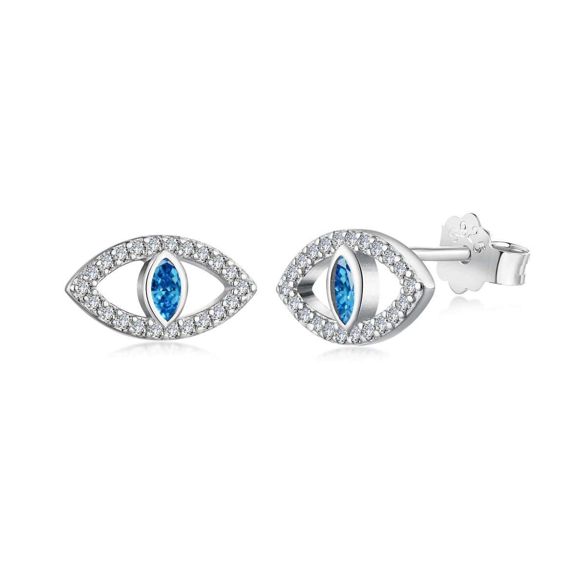 [ROYAL]Blue Devil Eyes Hollow Stud Earrings