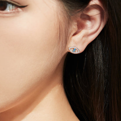 [ROYAL]Blue Devil Eyes Hollow Stud Earrings