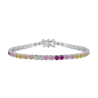 [ROYAL]Radiant Colorful Round Cut Tennis Bracelet