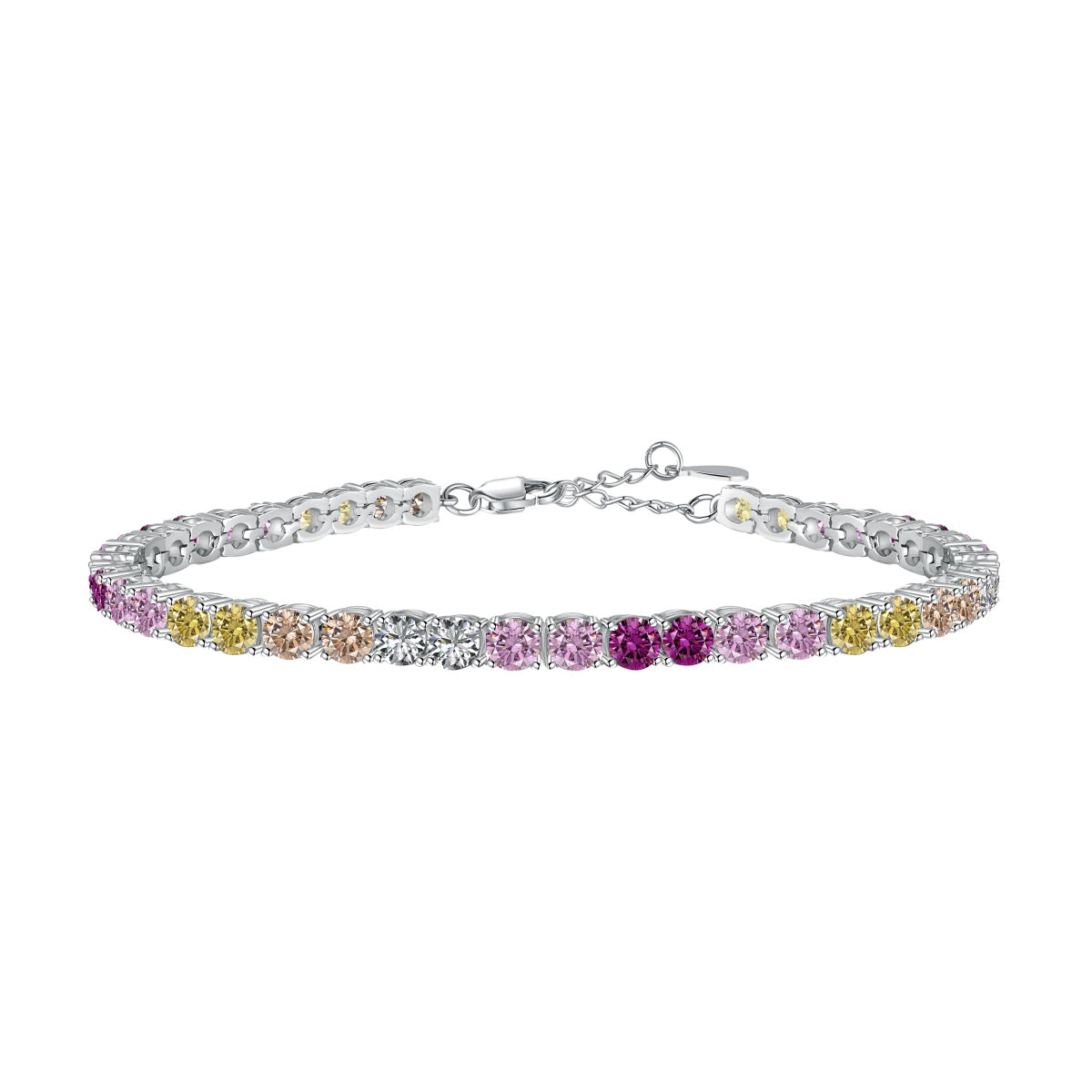 [ROYAL]Radiant Colorful Round Cut Tennis Bracelet