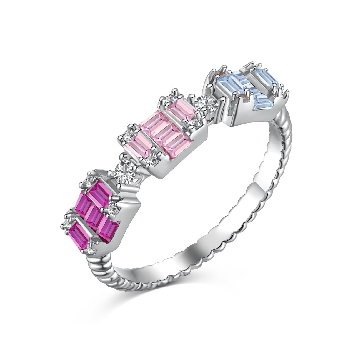 [ROYAL]Unique Colorful Emerald Cut Party Ring