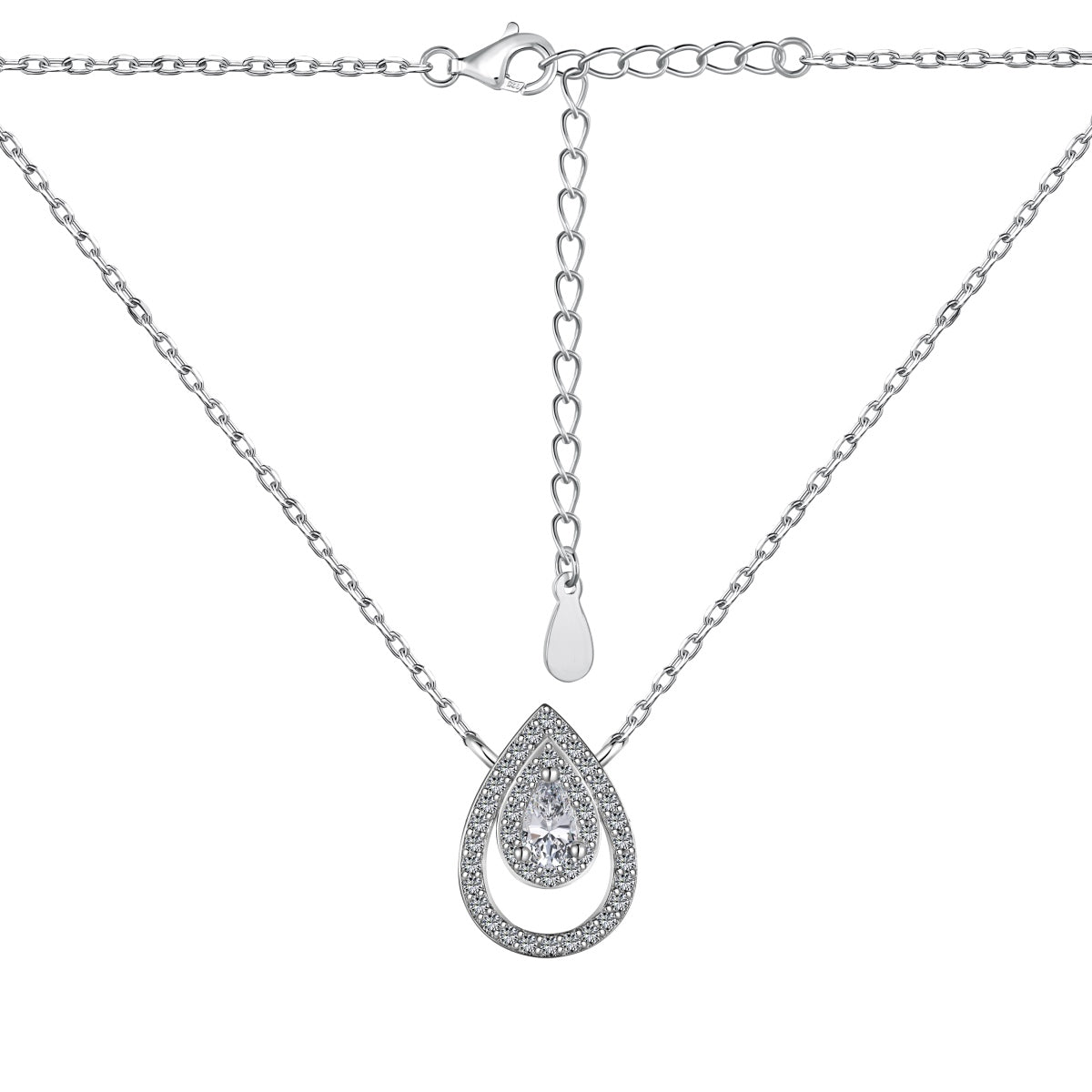 [ROYAL]Sparkling Pear Cut Necklace