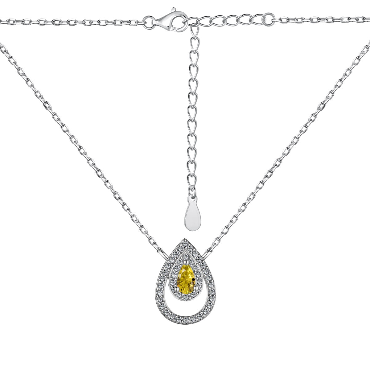 [ROYAL]Sparkling Pear Cut Necklace