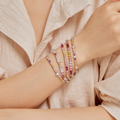 [LUXE] Romantisches Armband für Liebhaber in Herzform mit rundem Schliff