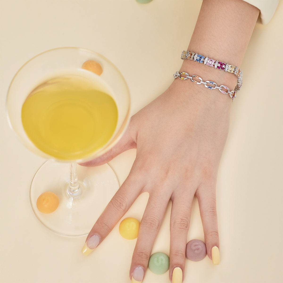 [ROYAL]Delicate Colorful Multi Cut Party Bracelet