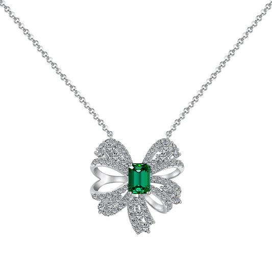 [ROYAL]Luxurious Flower Shape Emerald Cut Necklace