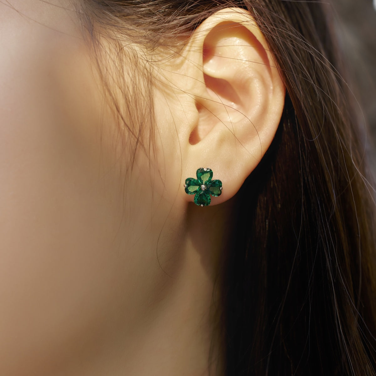 [ROYAL]Four-Leaf Clover Ball Earrings