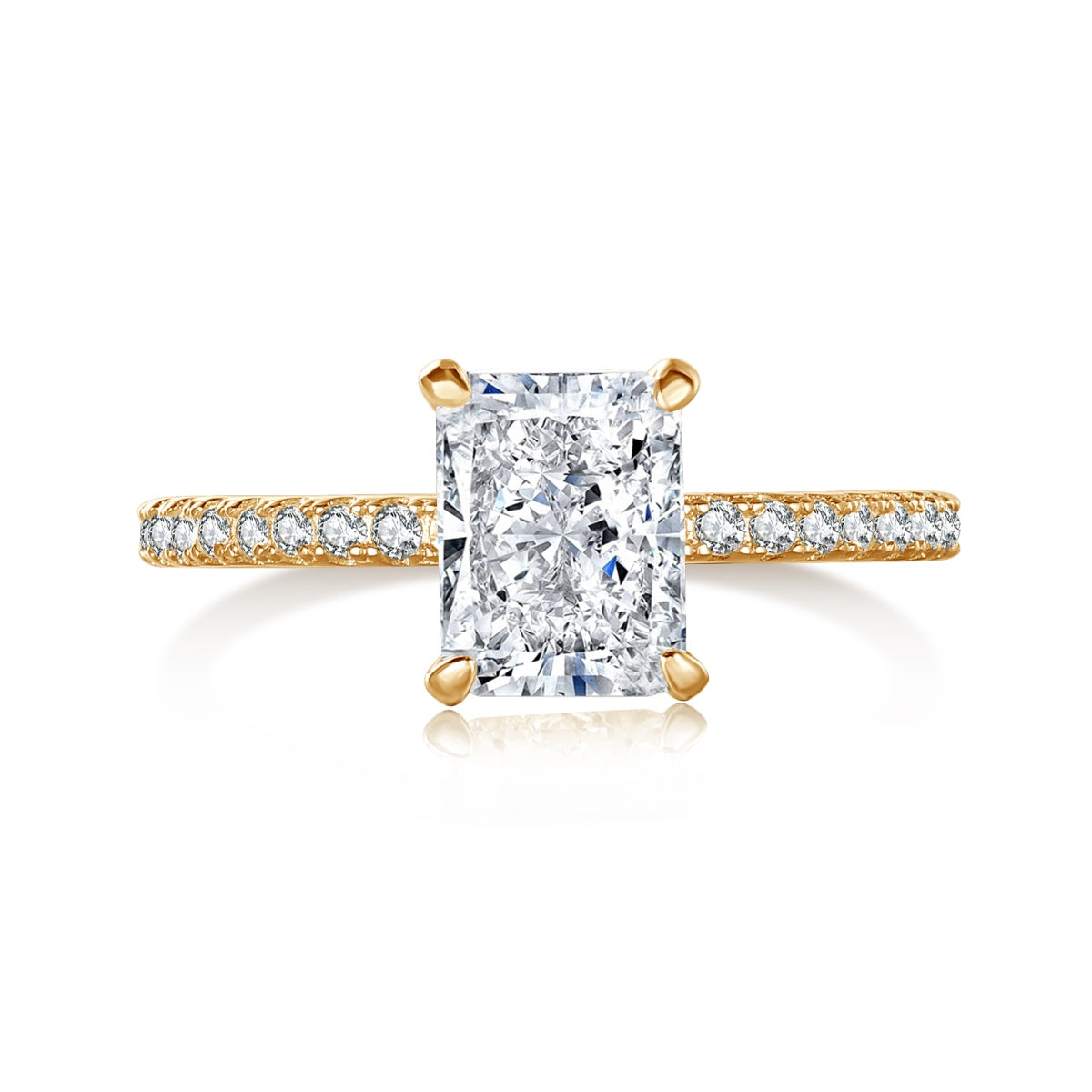 [ROYAL]2.0 Carat Dazzling Sparkling Radiant Cut Party Ring