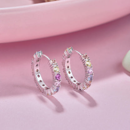 [ROYAL]Radiant Colorful Round Cut Earrings