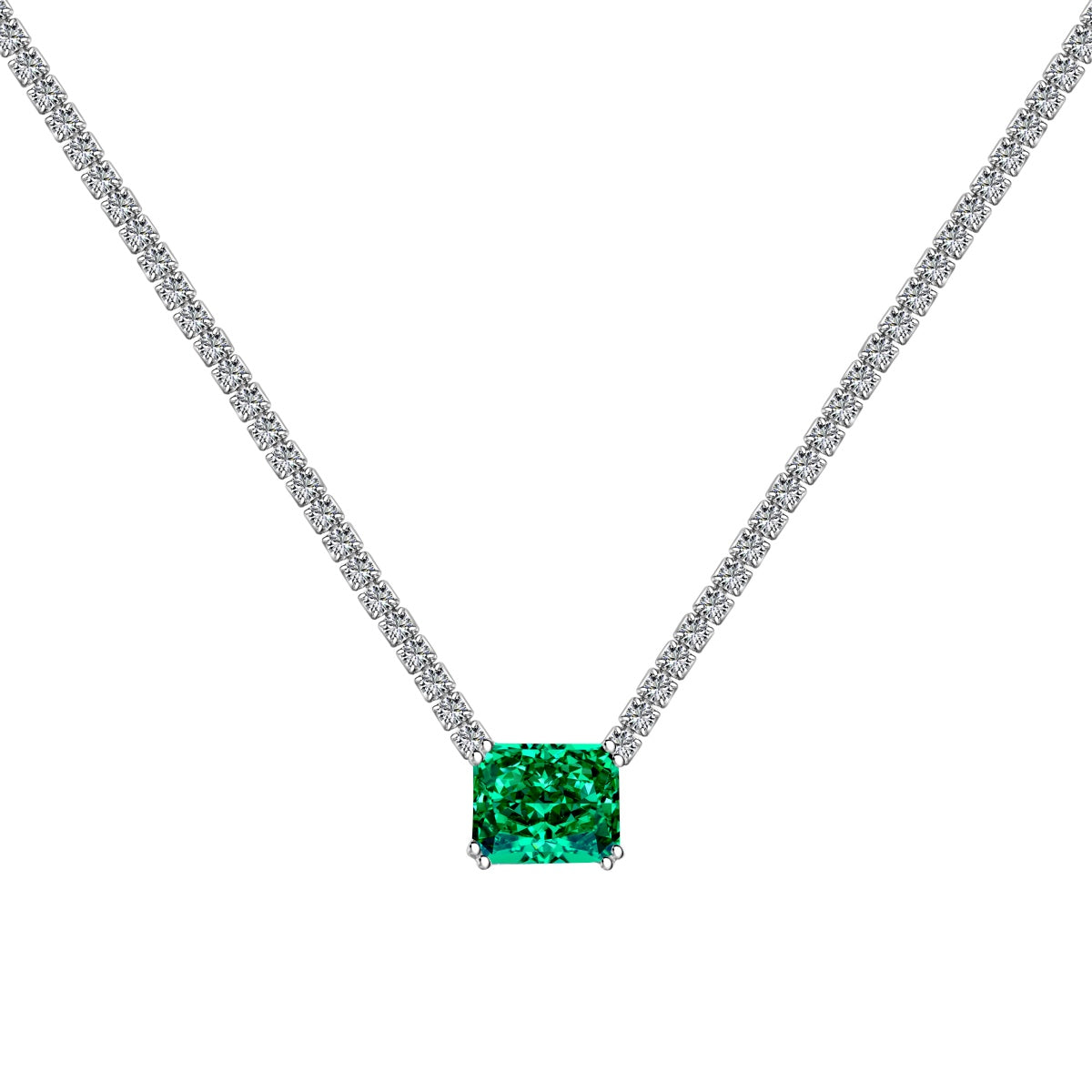 [ROYAL]4.0 Carat Elegant Radiant Cut Necklace