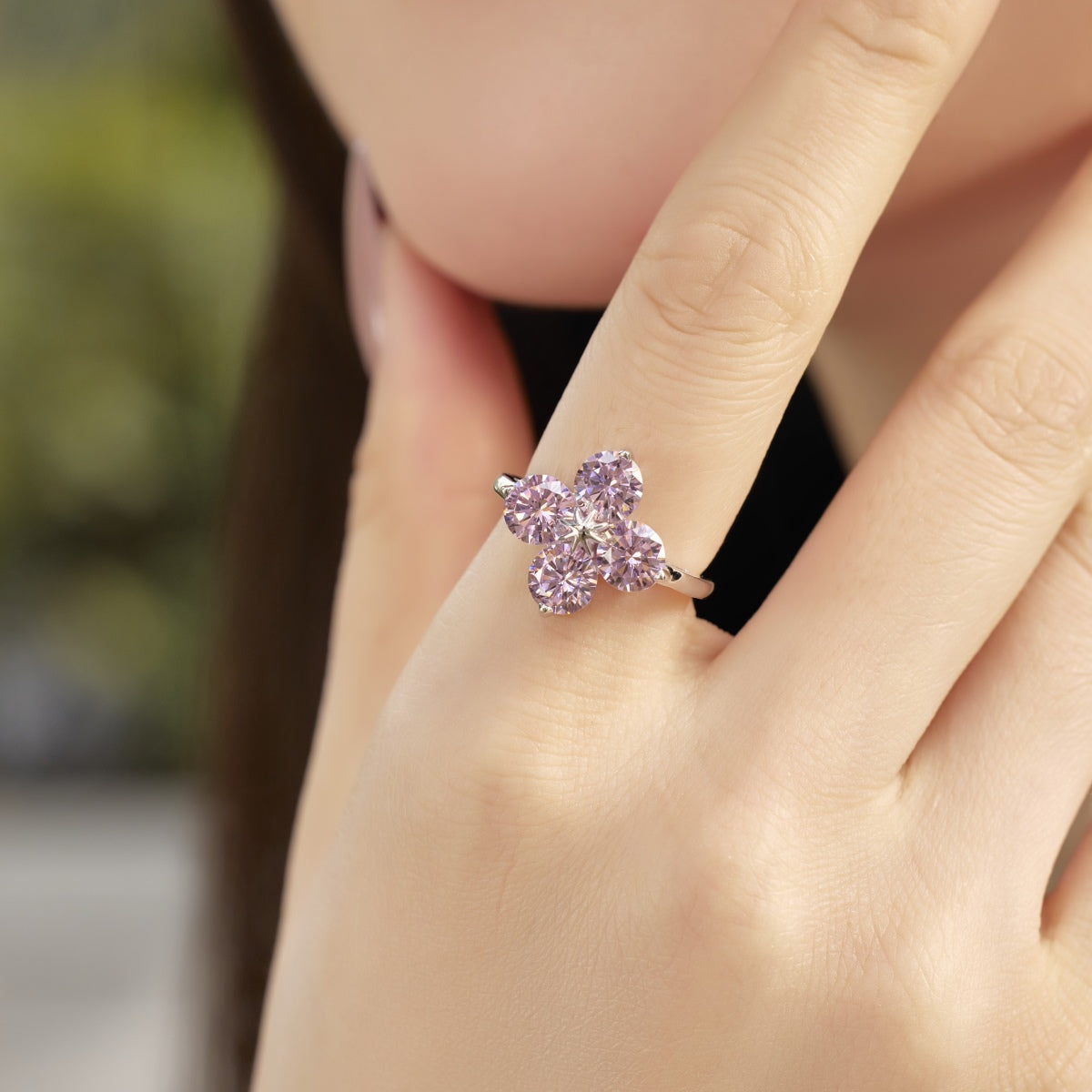 [ROYAL]Four-Leaf Clover Eight-Pointed Star Ring