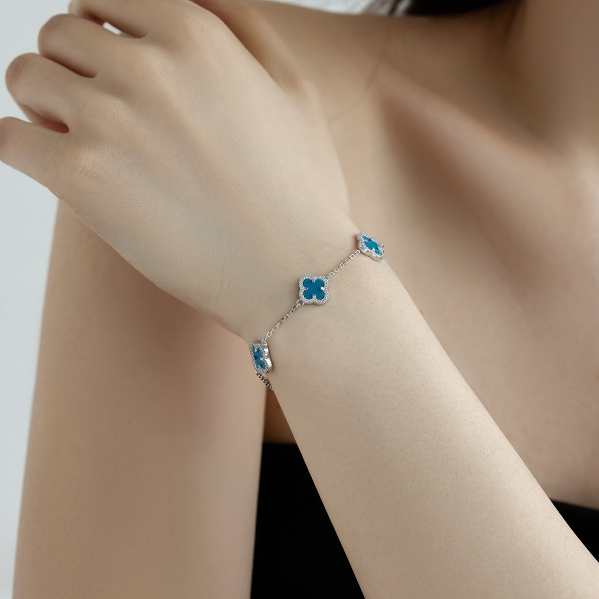 [LUXE]Exquisites Armband mit vierblättrigem Kleeblatt