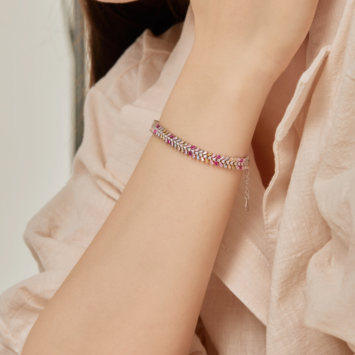 [ROYAL]Dainty Radiant Emerald Cut Daily Bracelet