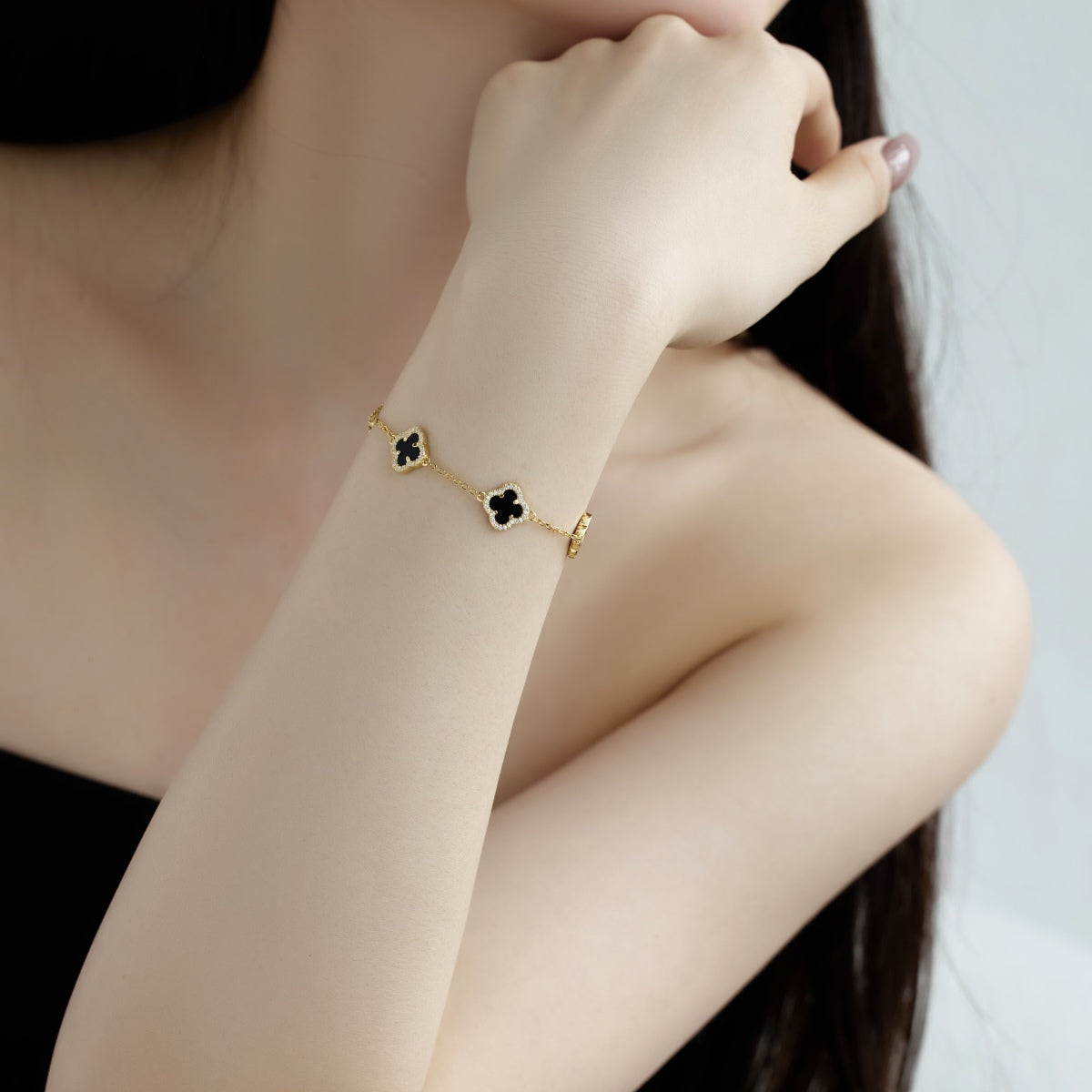 [LUXE]Exquisites Armband mit vierblättrigem Kleeblatt