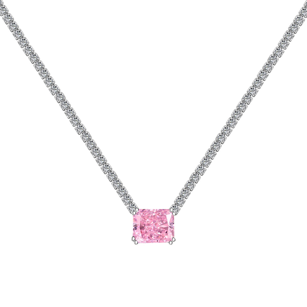 [ROYAL]4.0 Carat Elegant Radiant Cut Necklace