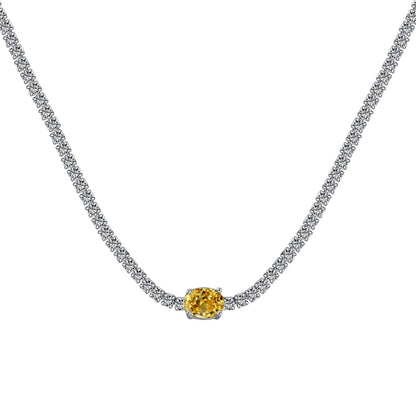 [ROYAL]1.0 Carat Shining Oval Cut Necklace