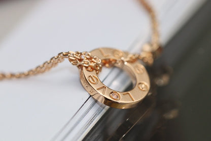 [ROYAL]LOVE NECKLACE ADJUSTABLE ROSE GOLD 2 DIAMOND