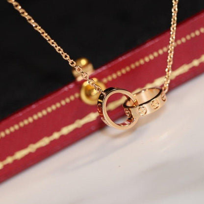 [ROYAL]LOVE NECKLACE PINK GOLD AND SILVER