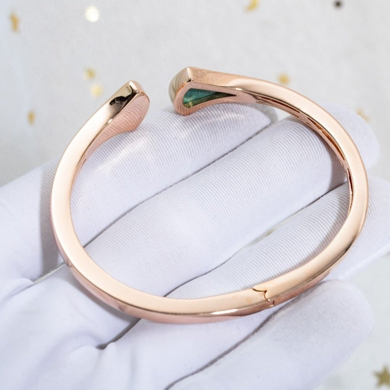 [ROYAL]DREAM BRACELET OPEN MALACHITE PINK GOLD