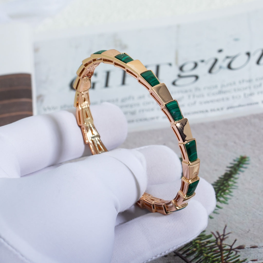 [LUXE]SERPENTI-ARMBAND ROSA GOLD MALACHIT 