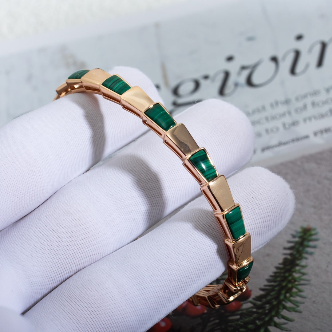 [ROYAL]SERPENTI BRACELET PINK GOLD MALACHITE