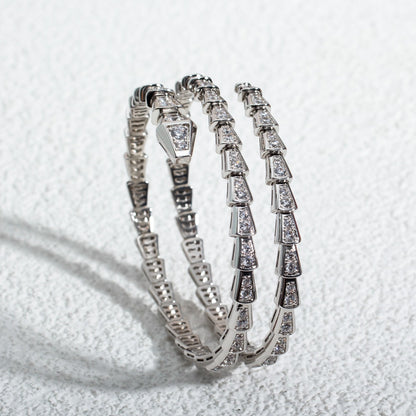 [ROYAL]SERPENTI BRACELET SILVER DIAMOND DOUBLE ROW