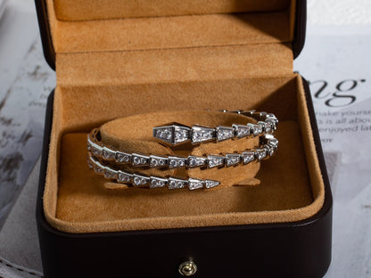 [ROYAL]SERPENTI BRACELET SILVER DIAMOND DOUBLE ROW