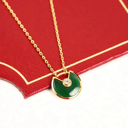 [ROYAL]AMULETTE GOLD MALACHITE NECKLACE