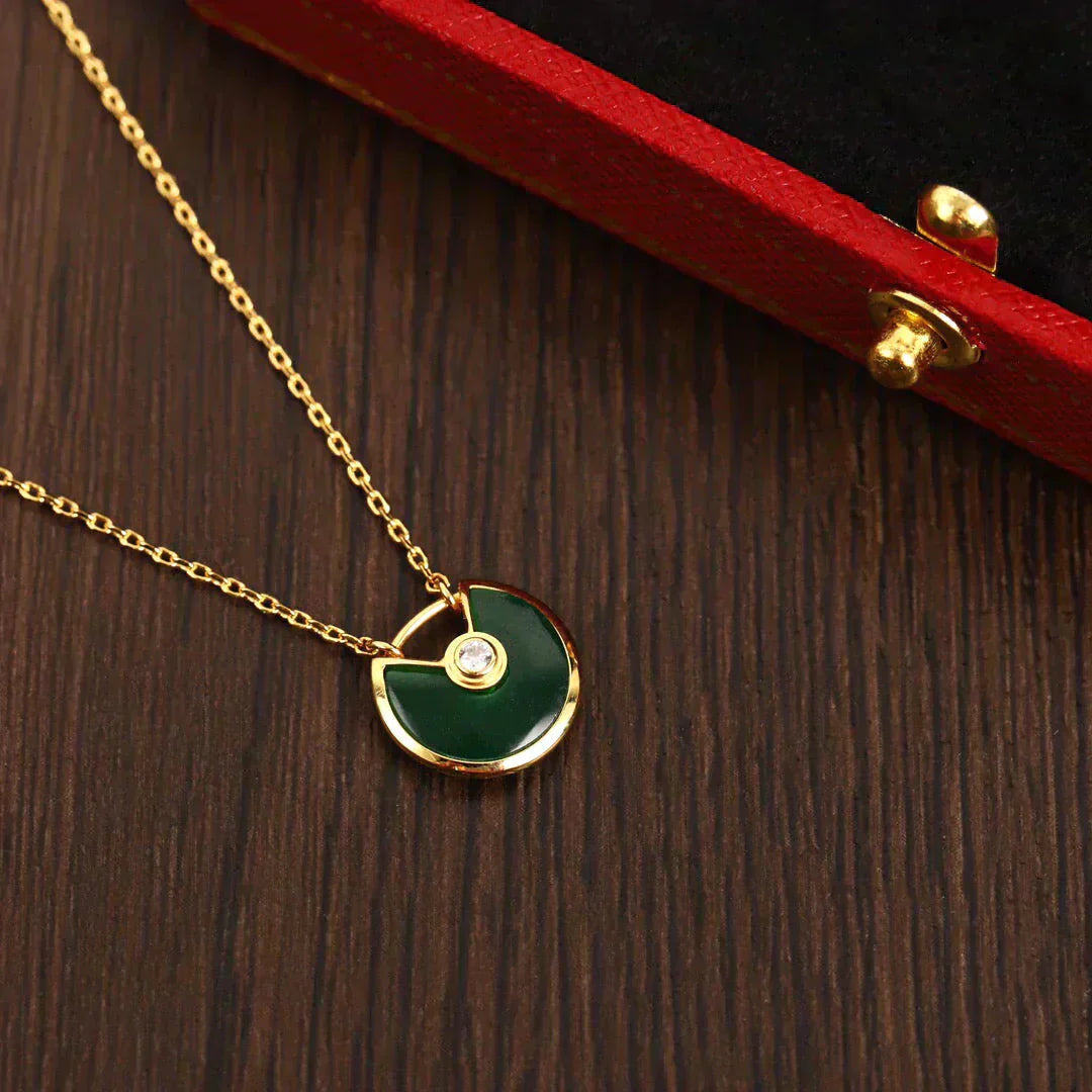 [ROYAL]AMULETTE GOLD MALACHITE NECKLACE