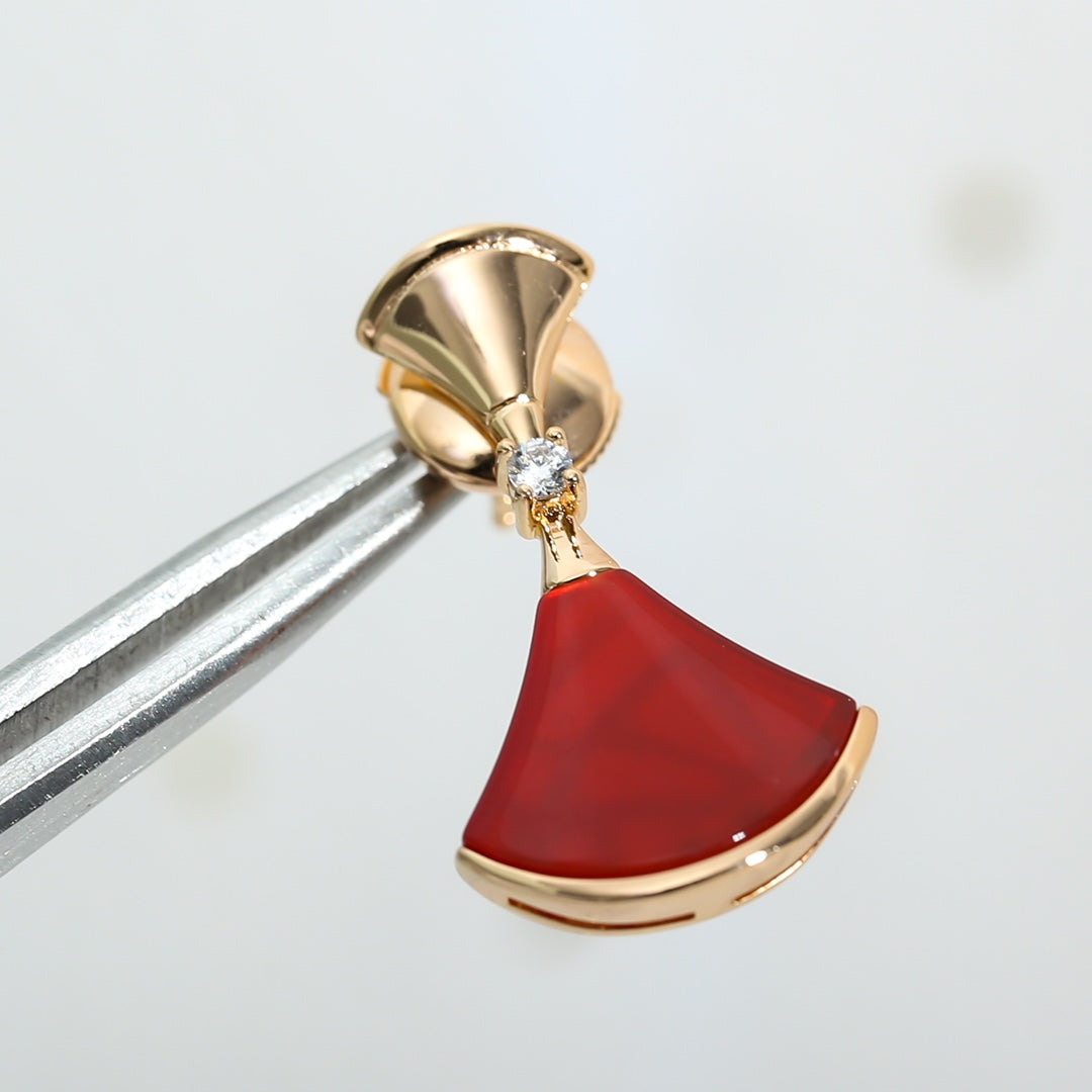 [ROYAL]DREAM Carnelian PINK GOLD EARRINGS