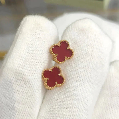 [ROYAL]CLOVER MINI 9.5MM CARNELIAN EARRINGS