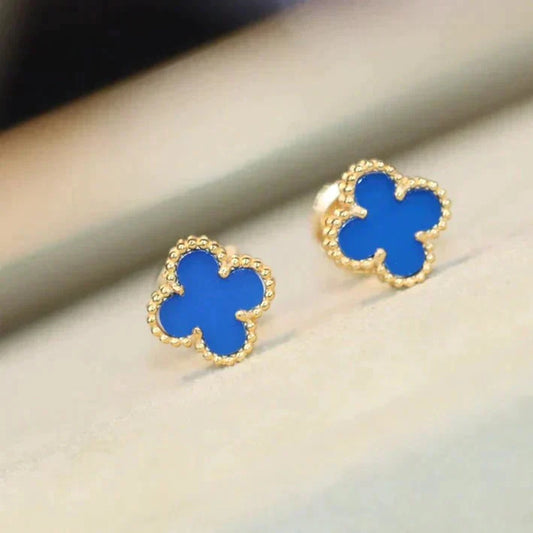 [ROYAL]CLOVER MINI 9.5MM TURQUOISE EARRINGS