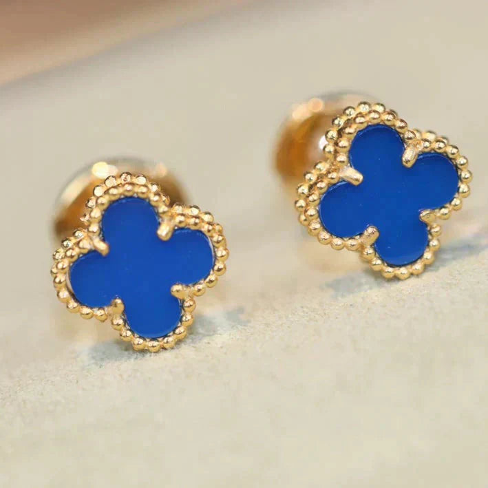 [ROYAL]CLOVER MINI 9.5MM TURQUOISE EARRINGS