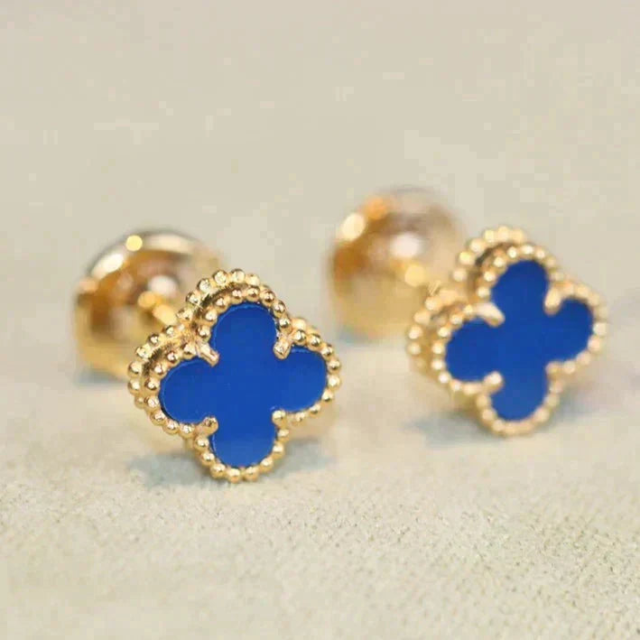 [ROYAL]CLOVER MINI 9.5MM TURQUOISE EARRINGS