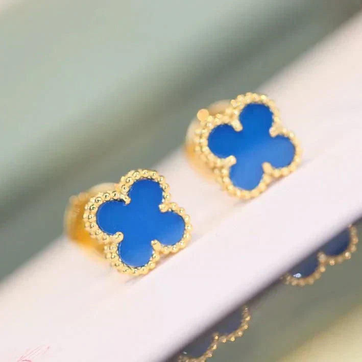 [ROYAL]CLOVER MINI 9.5MM TURQUOISE EARRINGS