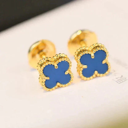 [ROYAL]CLOVER MINI 9.5MM TURQUOISE EARRINGS