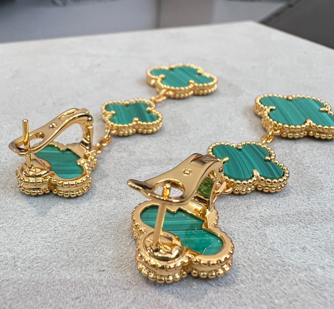 [Royal]CLOVER MALACHITE 3 MOTIFS GOLD