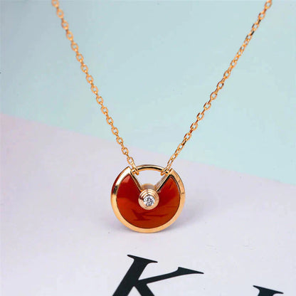 [ROYAL]AMULETTE GOLD CARNELIAN ONYX NECKLACE