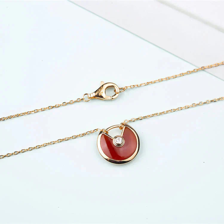 [ROYAL]AMULETTE GOLD CARNELIAN ONYX NECKLACE