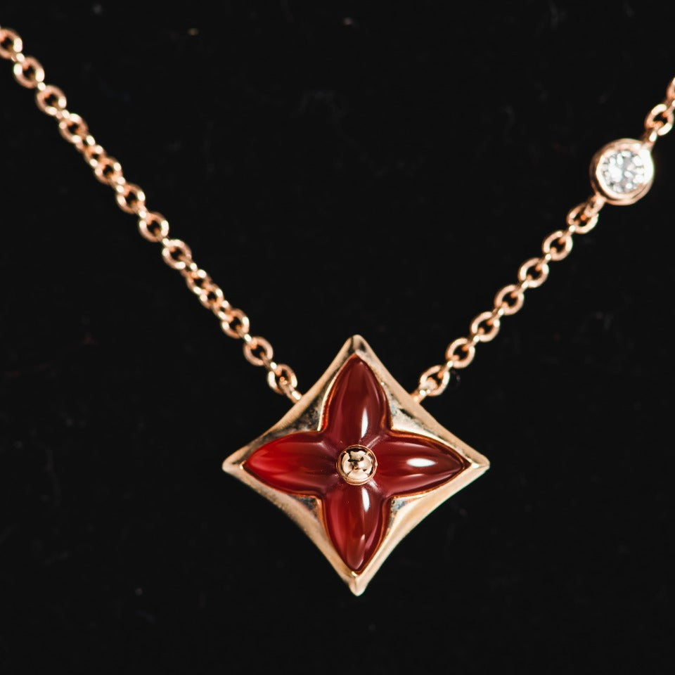 [ROYAL]STAR NECKLACE PINK GOLD 1 DIAMOND