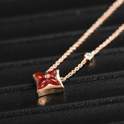 [ROYAL]STAR NECKLACE PINK GOLD 1 DIAMOND