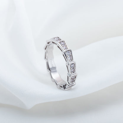 [LUXE]SERPENTI RING SILBER DIAMANT GEPAPERT 3MM