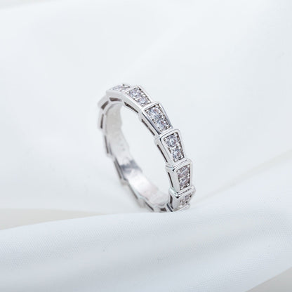 [LUXE]SERPENTI RING SILBER DIAMANT GEPAPERT 3MM