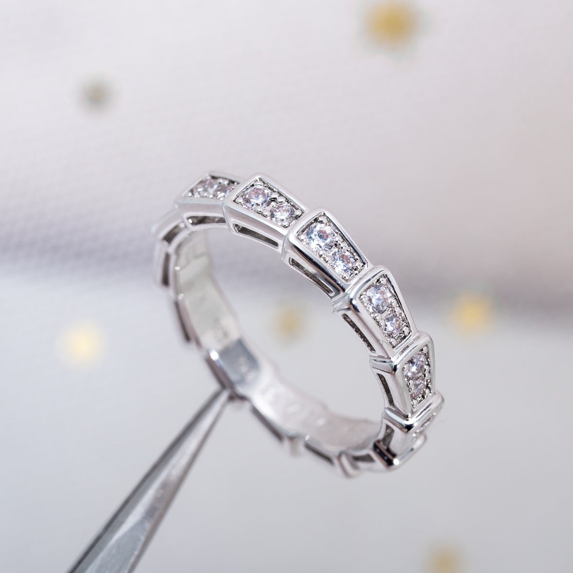 [LUXE]SERPENTI RING SILBER DIAMANT GEPAPERT 3MM