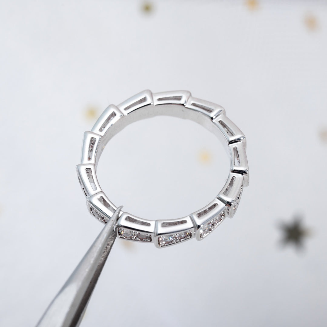 [LUXE]SERPENTI RING SILBER DIAMANT GEPAPERT 3MM