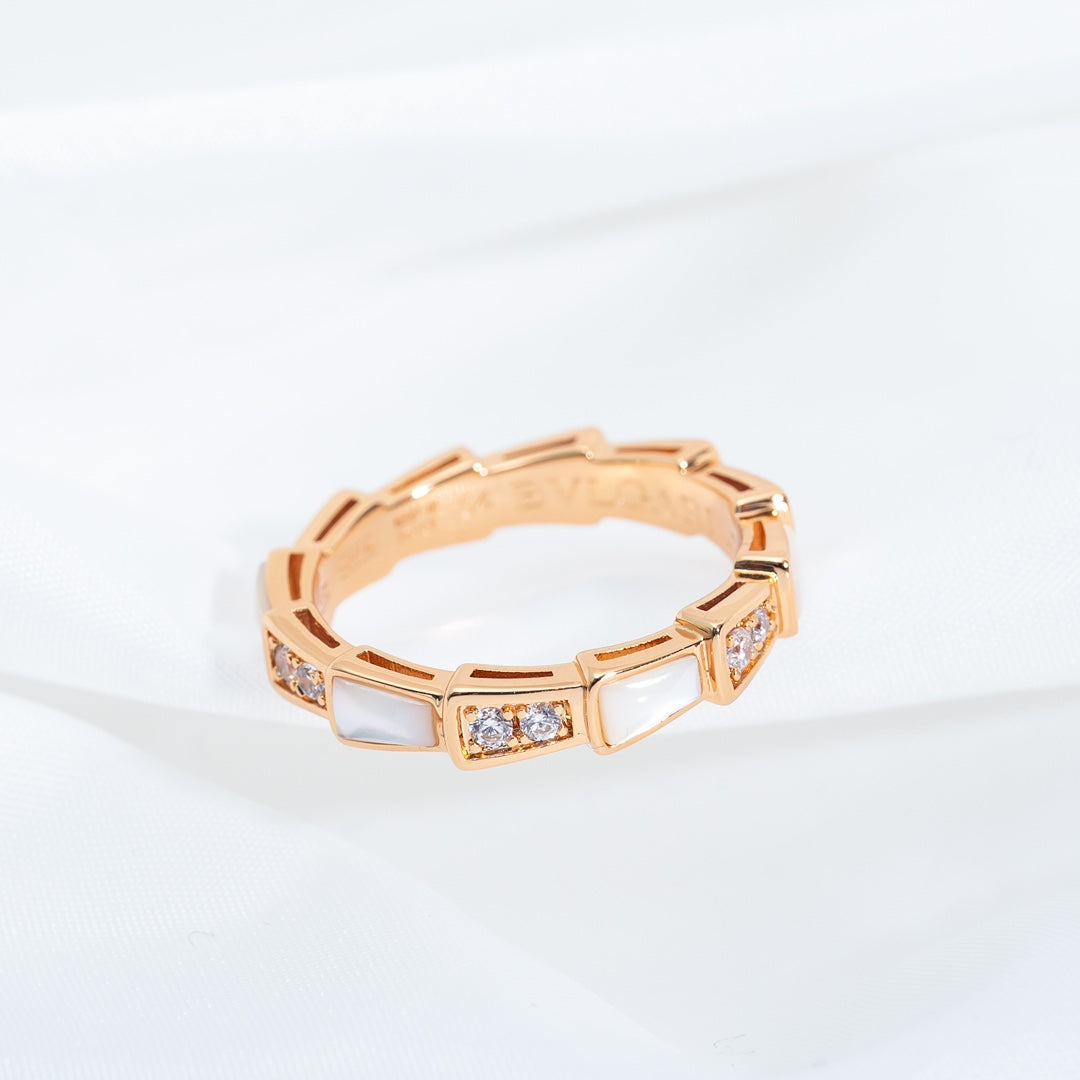 [ROYAL]SERPENTI RING PINK GOLD DIAMOND MOP 3MM