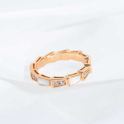 [ROYAL]SERPENTI RING PINK GOLD DIAMOND MOP 3MM