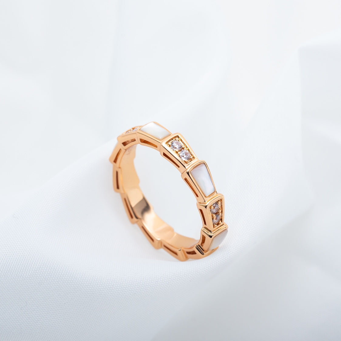 [ROYAL]SERPENTI RING PINK GOLD DIAMOND MOP 3MM